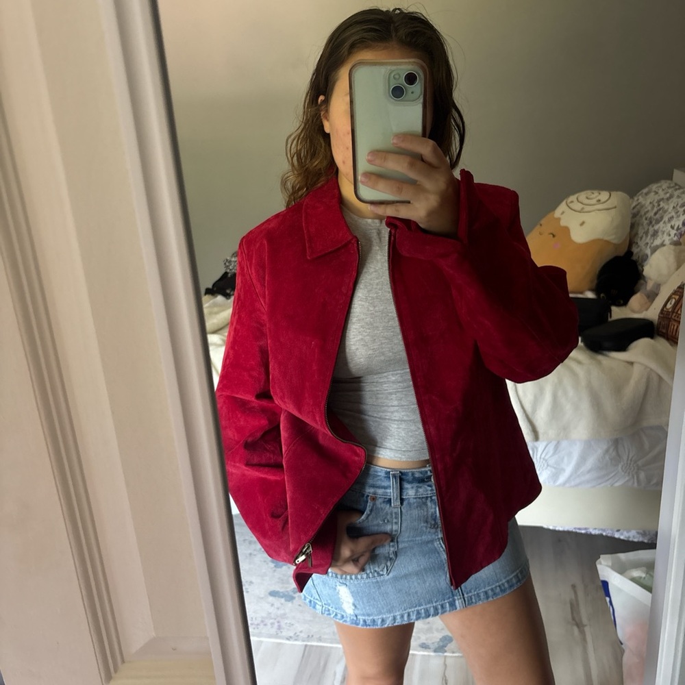 Coldwater Creek Red Bomber Jacket